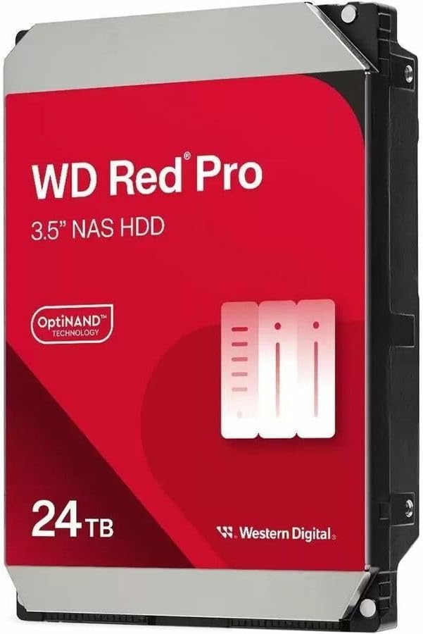 Western Digital 16TB WD Red Pro NAS Internal Hard Drive HDD - 7200 RPM, SATA 6 Gb/s, CMR, 512 MB Cache, 3.5" - WD161KFGX