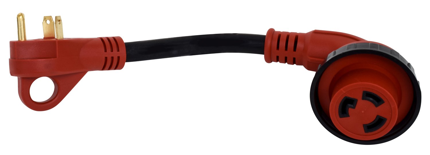 Valterra A10-3030D90VP Mighty Cord 90° Adapter Cord, 30AM-30AF, Carded