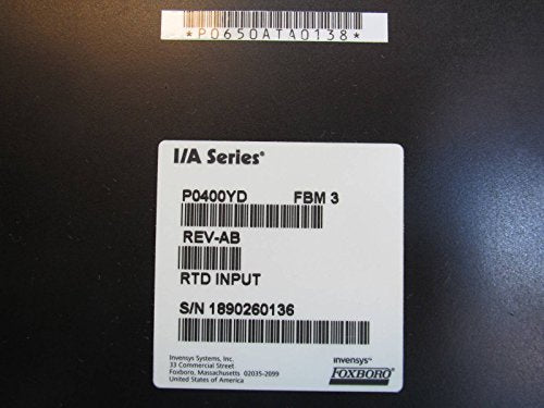 Foxboro P0400YD FBM 3 I/A Series PLC RTD Input Module P0 400 YD Rev AB PO400YD