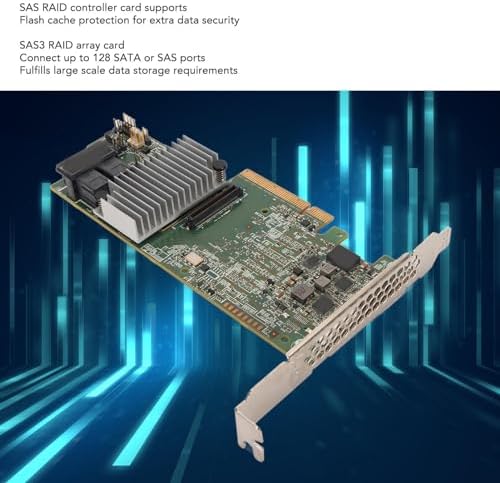 Zyyini SAS3 RAID Array Card, 8 Ports PCIE 3.0 1G MegaRAID 9217 8I RAID Controller Card, Multiple RAID Levels, MegaRAID 9361 8i, PCI Express 3.0 X8, SATA or SAS Ports