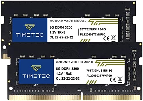 Timetec Premium 32GB KIT(2x16GB DDR4 3200MHz (or 2933MHz or 2666MHz PC4-25600 Non-ECC Unbuffered 1.2V CL22 2Rx8 Dual Rank 260 Pin SODIMM Laptop Notebook PC Computer Memory RAM Upgrade