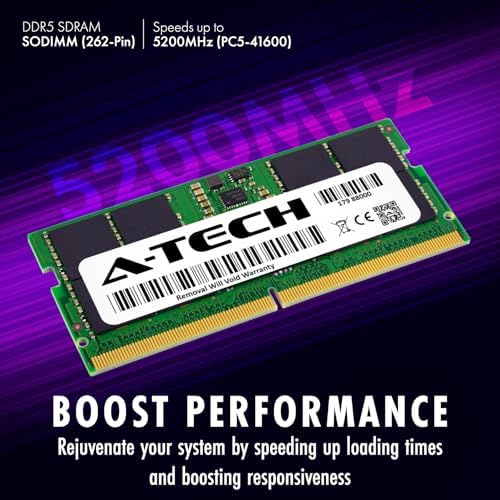 32GB DDR5 4800MHz PC5-38400 CL40 SODIMM 2Rx8 Dual Rank 1.1V Non-ECC Unbuffered SO-DIMM 262-Pin Laptop Computer RAM Memory Upgrade Module