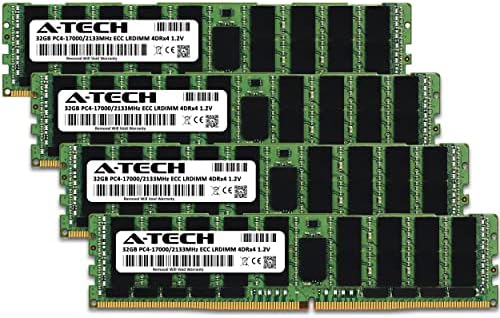 A-Tech 128GB Kit (4x32GB Memory RAM for Dell PowerEdge R630 - DDR4 2133MHz PC4-17000 ECC Load Reduced LRDIMM 4DRx4 (4Rx4 1.2V - Server