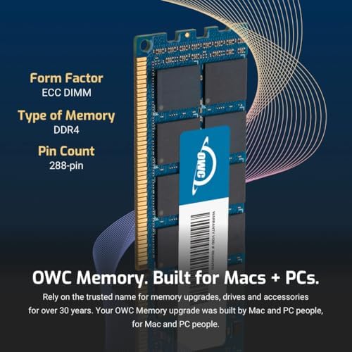 OWC 32GB (2x16GB DDR4 2666MHz PC4-21300 CL19 2RX8 ECC Unbuffered UDIMM 1.2V 288-pin Workstation Server Memory RAM