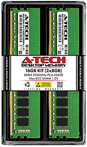 A-Tech 32GB DDR4 3200 MHz UDIMM PC4-25600 (PC4-3200AA CL22 DIMM 2Rx8 Non-ECC Desktop RAM Memory Module