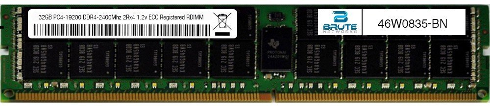 46W0835-BN - 32GB DDR4-2400Mhz 2Rx4 ECC Registered RDIMM 46W0835
