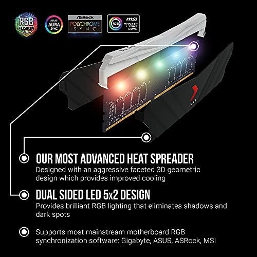 PNY XLR8 Gaming 32GB (2x16GB DDR4 DRAM 3200MHz (PC4-25600 CL16 1.35V RGB Dual Channel Desktop (DIMM Memory – MD32GK2D4320016XRGB