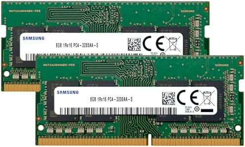 Samsung 16GB (2x8GB DDR4 3200MHz PC4-25600 (PC4-3200AA CL22 SODIMM 1Rx16 Single Rank 1.2V 260-Pin Laptop, Notebook RAM Memory