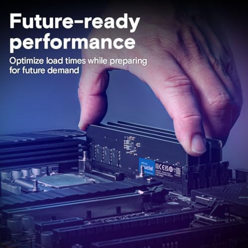 Crucial 16GB DDR5 RAM, 5600MHz (or 5200MHz or 4800MHz Desktop Memory, UDIMM 288-Pin, Compatible with Intel Core and AMD Ryzen - CT16G56C46U5