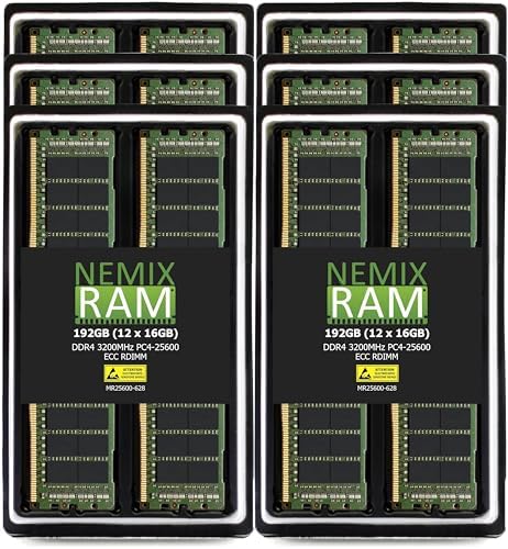NEMIX RAM 32GB (2X16GB DDR4 3200MHZ PC4-25600 2Rx8 1.2V CL22 288-PIN ECC RDIMM Registered Server Memory KIT