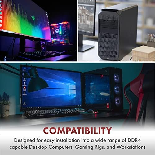 A-Tech 32GB DDR4 3200 MHz UDIMM PC4-25600 (PC4-3200AA CL22 DIMM 2Rx8 Non-ECC Desktop RAM Memory Module