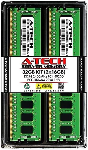 A-Tech 64GB Kit (2x32GB DDR4 2666MHz PC4-21300 ECC RDIMM 2Rx4 Dual Rank 1.2V ECC Registered DIMM 288-Pin Server & Workstation RAM Memory Upgrade Modules (A-Tech Enterprise Series