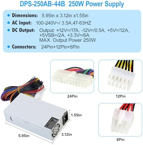 DPS-250AB-44B DS1815+ 250W Power Supply Compatible with Synology DS1815+ DS1812+ DS1513+ DS1512+ DS1010+ RS814 +RS815 DS2015xs DS1511+ DS1813+ DS1515+ QNAP TS531 DPS-250AB-44B Power Supply