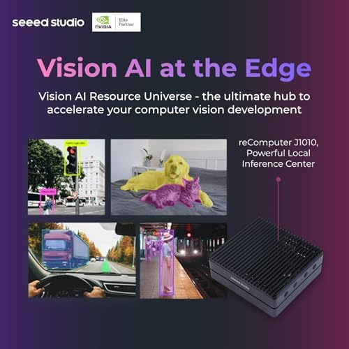 NVIDIA Jetson Nano Edge AI Device - reComputer J1010 Kit, Aluminium Case, Pre-Installed Jetpack System. Mini PC with 0.5 TFLOPs (FP16, Power Supply NOT Included