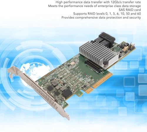 Zyyini SAS3 RAID Array Card, 8 Ports PCIE 3.0 1G MegaRAID 9217 8I RAID Controller Card, Multiple RAID Levels, MegaRAID 9361 8i, PCI Express 3.0 X8, SATA or SAS Ports