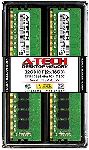 64GB (2x32GB DDR4 2666 MHz UDIMM PC4-21300 (PC4-2666V CL19 DIMM 2Rx8 Non-ECC Desktop RAM Memory Modules