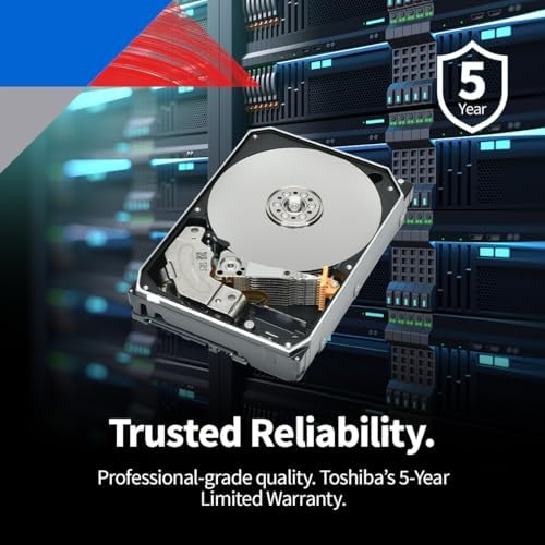Toshiba N300 16TB NAS 3.5-Inch Internal Hard Drive - CMR SATA 6 GB/s 7200 RPM 512 MB Cache - HDWG51GXZSTA