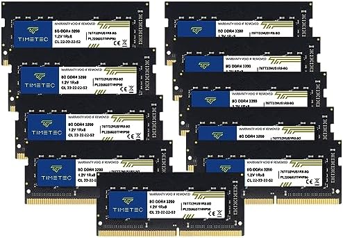 Timetec Premium 32GB KIT(2x16GB DDR4 3200MHz (or 2933MHz or 2666MHz PC4-25600 Non-ECC Unbuffered 1.2V CL22 2Rx8 Dual Rank 260 Pin SODIMM Laptop Notebook PC Computer Memory RAM Upgrade