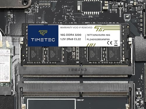 Timetec 16GB DDR4 3200MHz (or 2933MHz or 2666MHz PC4-25600 Non-ECC Unbuffered 1.2V CL22 2Rx8 Dual Rank 260 Pin SODIMM Laptop Notebook PC Computer Memory RAM Module Upgrade