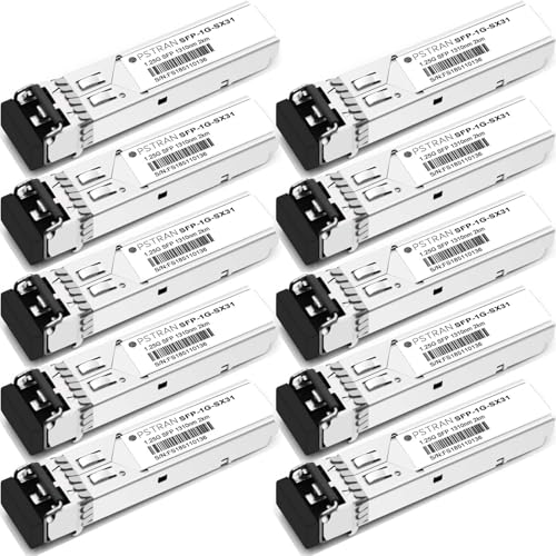 1000BASE-SX SFP Optical Transceiver Module Compatible with HPE Aruba J4858D J4858DCM JL745A Q8N53A ProCurve J4858C J4858B J4858A 850nm 550m DDM Duplex LC MMF 10pcs/Pack
