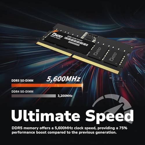 DDR5 SODIMM 32GB Kit 16GBx2 Laptop RAM 5600MHz PC5-44800 CL46 1.1V 262-Pin Non-ECC unbuffered dimm, Notebook Memory Module