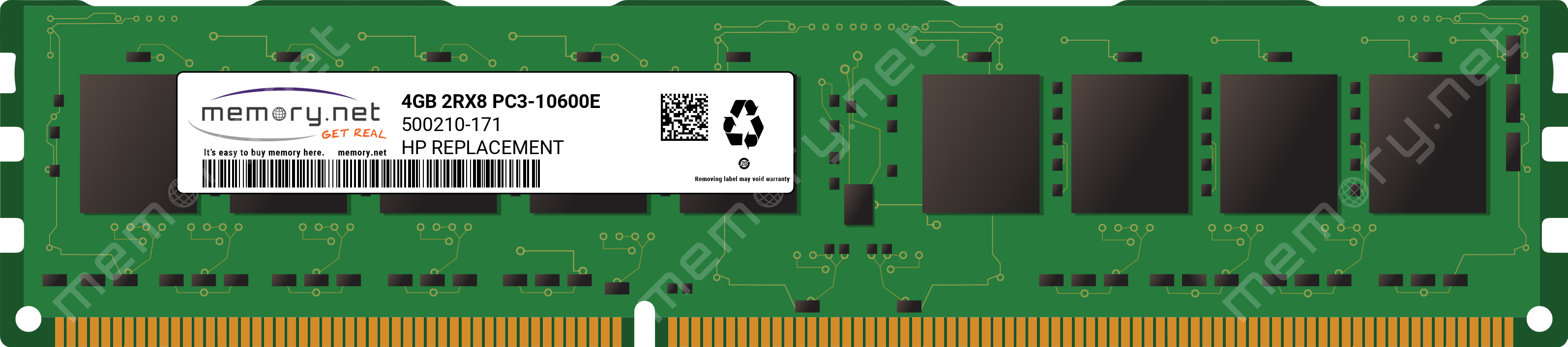 500210-171 - HP 1x 4GB DDR3-1333 ECC UDIMM PC3-10600E Dual Rank x8 Replacement