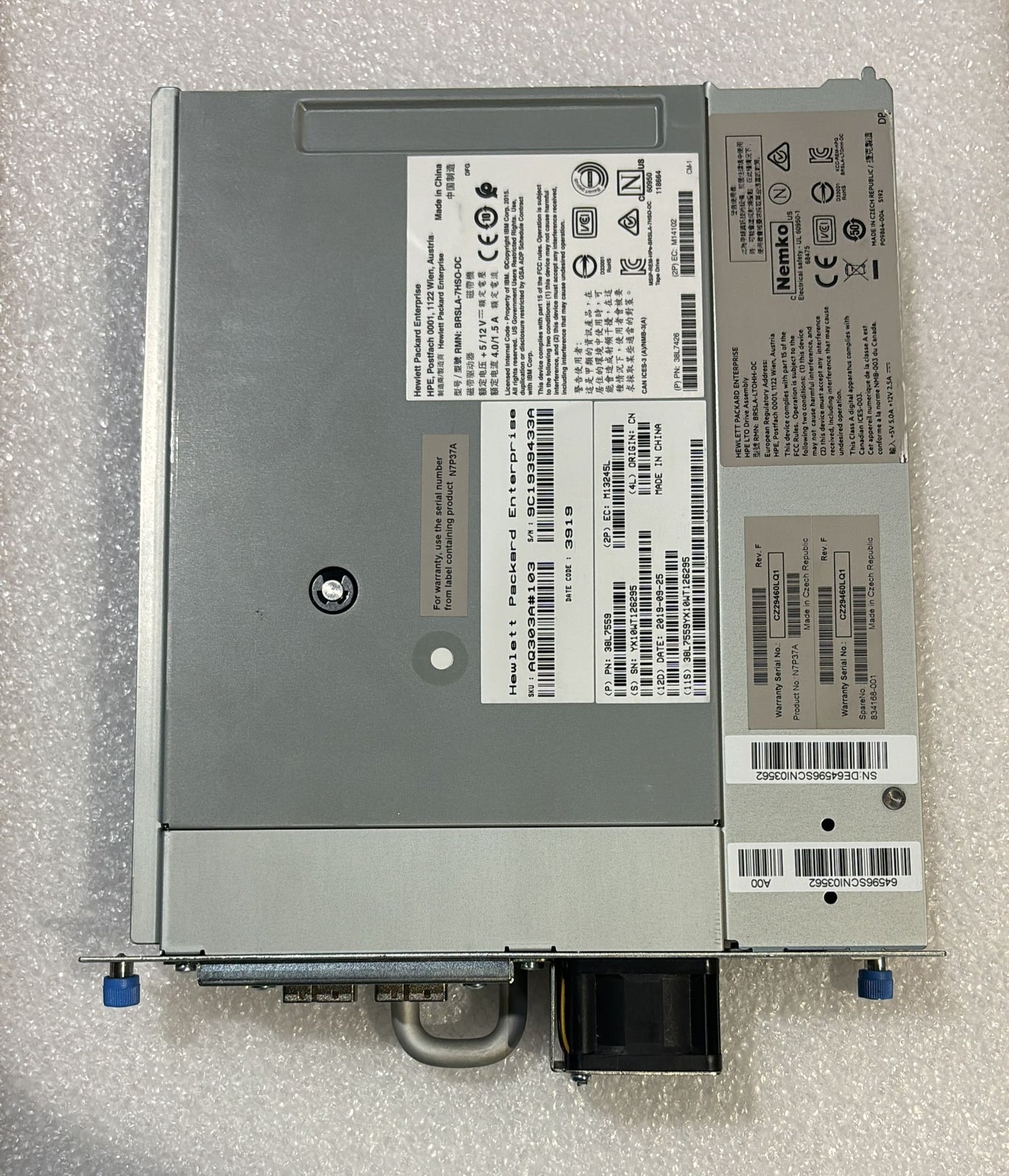 HPE N7P37A LTO-7 SAS Tape Drive - Rear View | Alo Tech Solutions