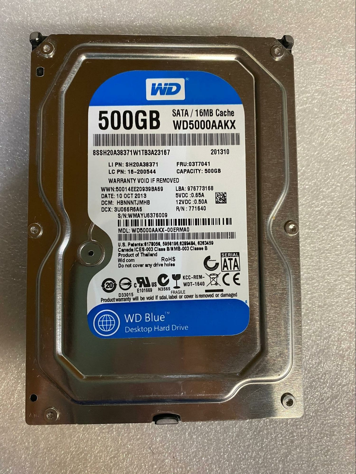 Western Digital 03T7041 - 500GB 3.5in 7.2K RPM SATA HDD | Alo Tech Solutions