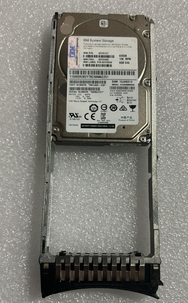 IBM 00Y2430 - 600GB 10K SAS 2.5in HDD for V3700 | Alo Tech Solutions