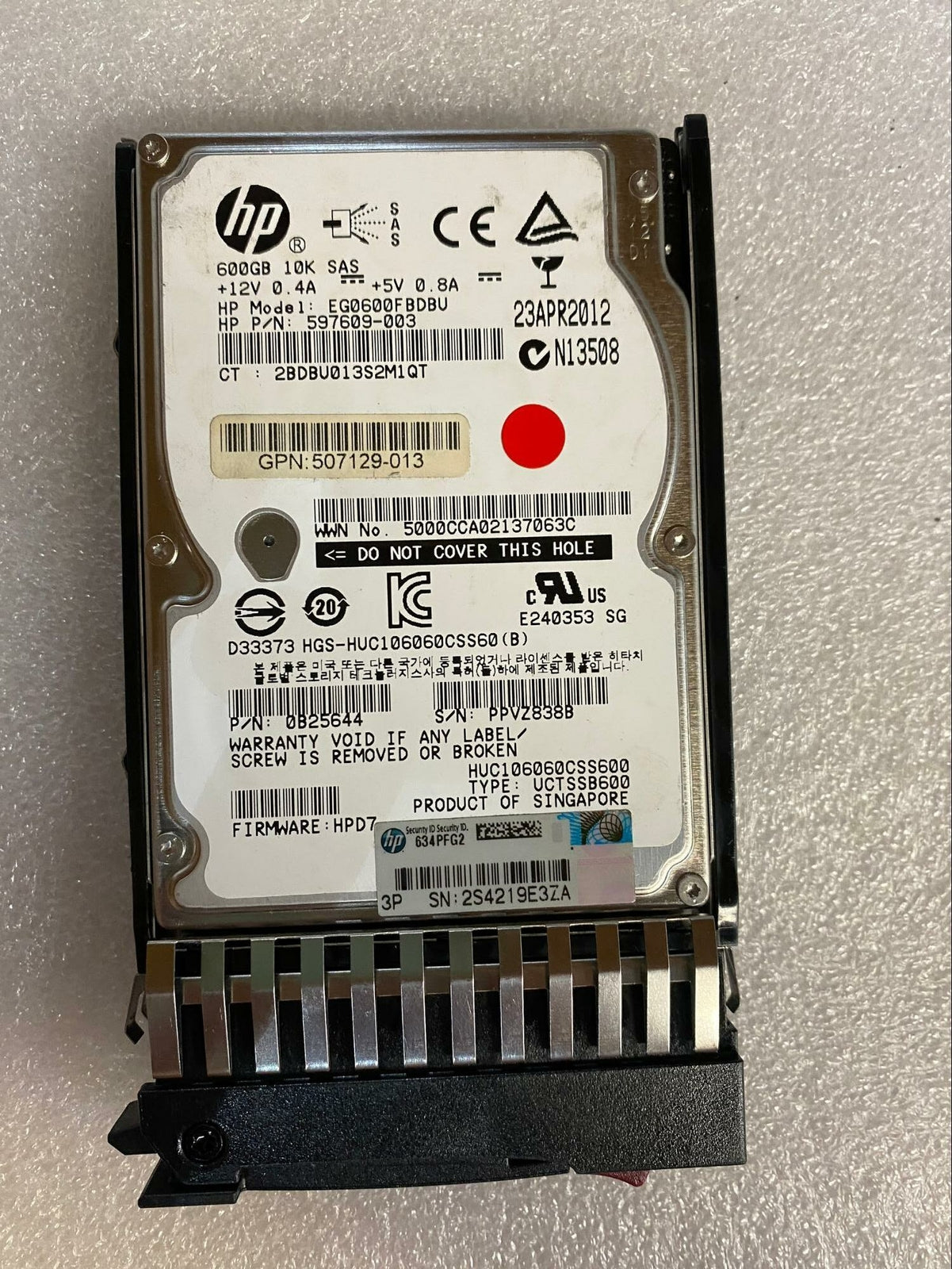 HPE 597609-003 0B25644 - 600GB 10K 6G SFF SAS Hard Drive | Alo Tech Solutions