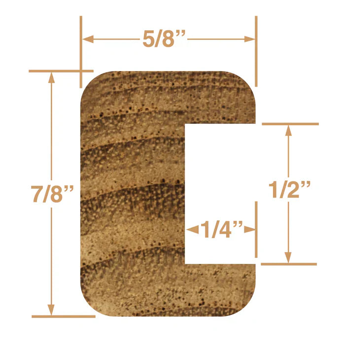Whitecap 60821 1/2” Track Bulkhead Molding 5-Ft Length