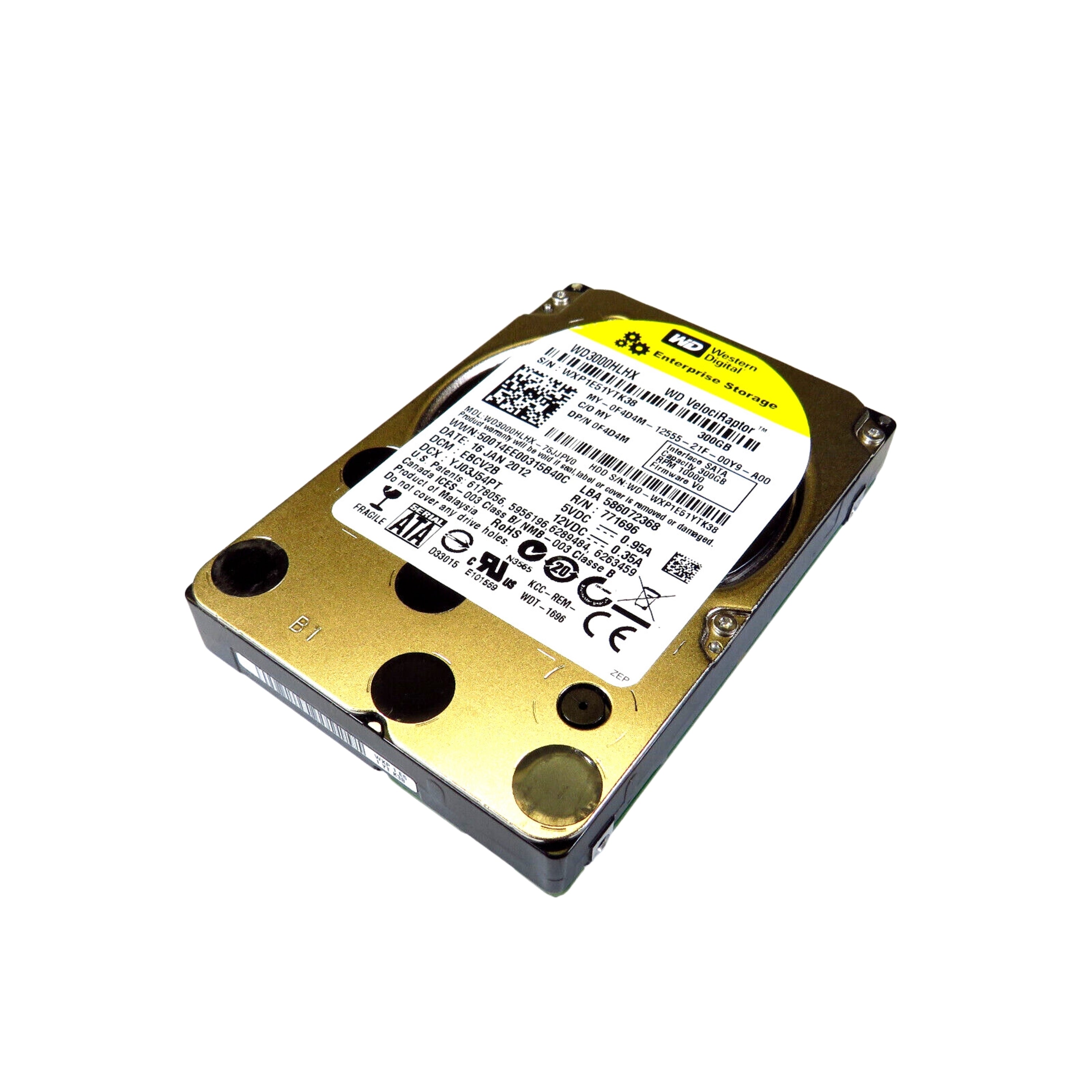 Dell F4D4M 2.5" 300GB 10000RPM SATA III Hard Disk Drive (HDD), Silver (Refurbished)