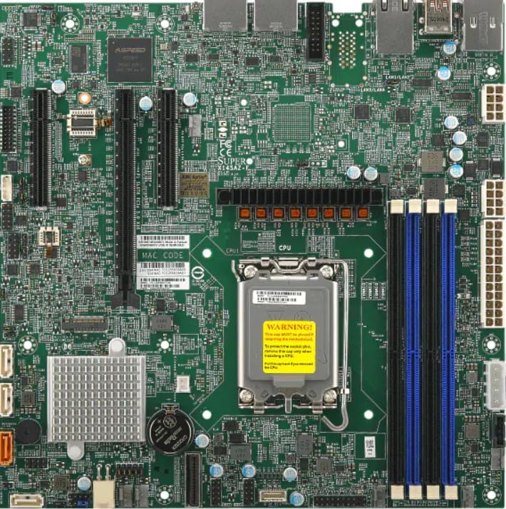 Supermicro X14SAZ-F Bulk Intel W880 Board | Core Ultra 9/7/5 Series 2 | 192GB DDR5 | PCIe 5.0/4.0 | Dual 2.5G LAN | 4 Displays | M.2 | 4X SATA | TPM 2.0 | 12V DC | vPro