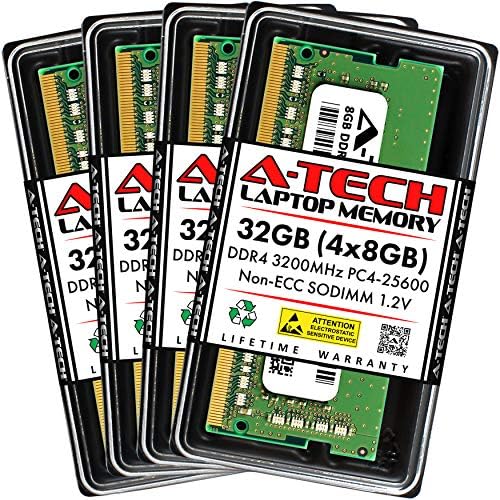 A-Tech 8GB DDR4 3200 MHz SODIMM PC4-25600 (PC4-3200AA CL22 Non-ECC Laptop RAM Memory Module
