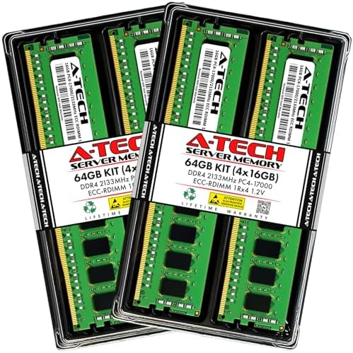 A-Tech 32GB Kit (2x16GB DDR4 3200MHz PC4-25600 ECC RDIMM 2Rx8 Dual Rank 1.2V ECC Registered DIMM 288-Pin Server & Workstation RAM Memory Upgrade Modules (A-Tech Enterprise Series