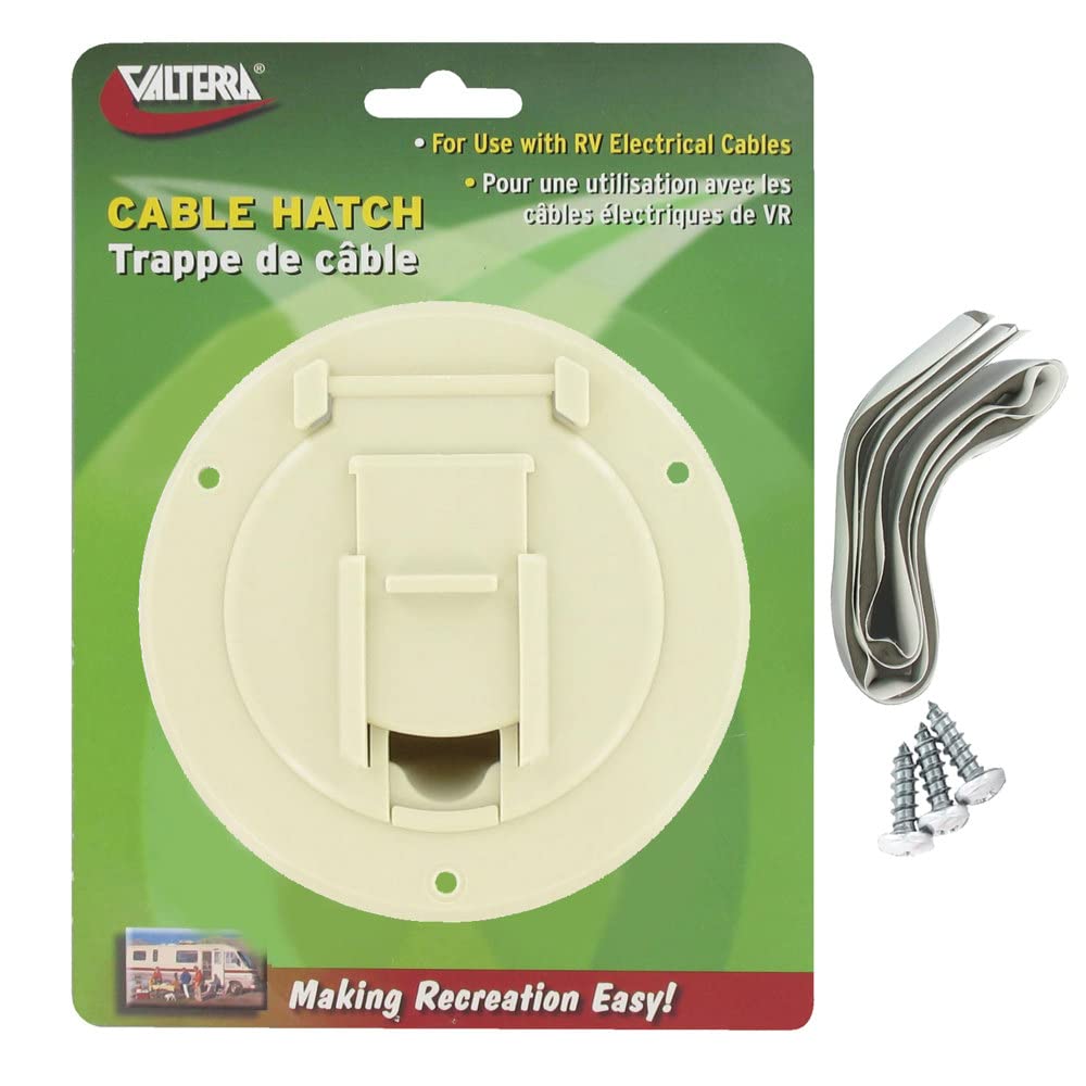 Valterra A10-2141VP Cable Hatch, Small Round, Colonial White