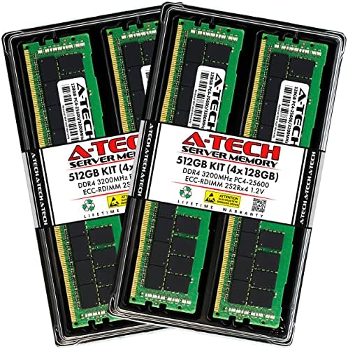 A-Tech 64GB Kit (2x32GB DDR4 3200MHz PC4-25600 ECC RDIMM 2Rx4 Dual Rank 1.2V ECC Registered DIMM 288-Pin Server & Workstation RAM Memory Upgrade Modules (A-Tech Enterprise Series