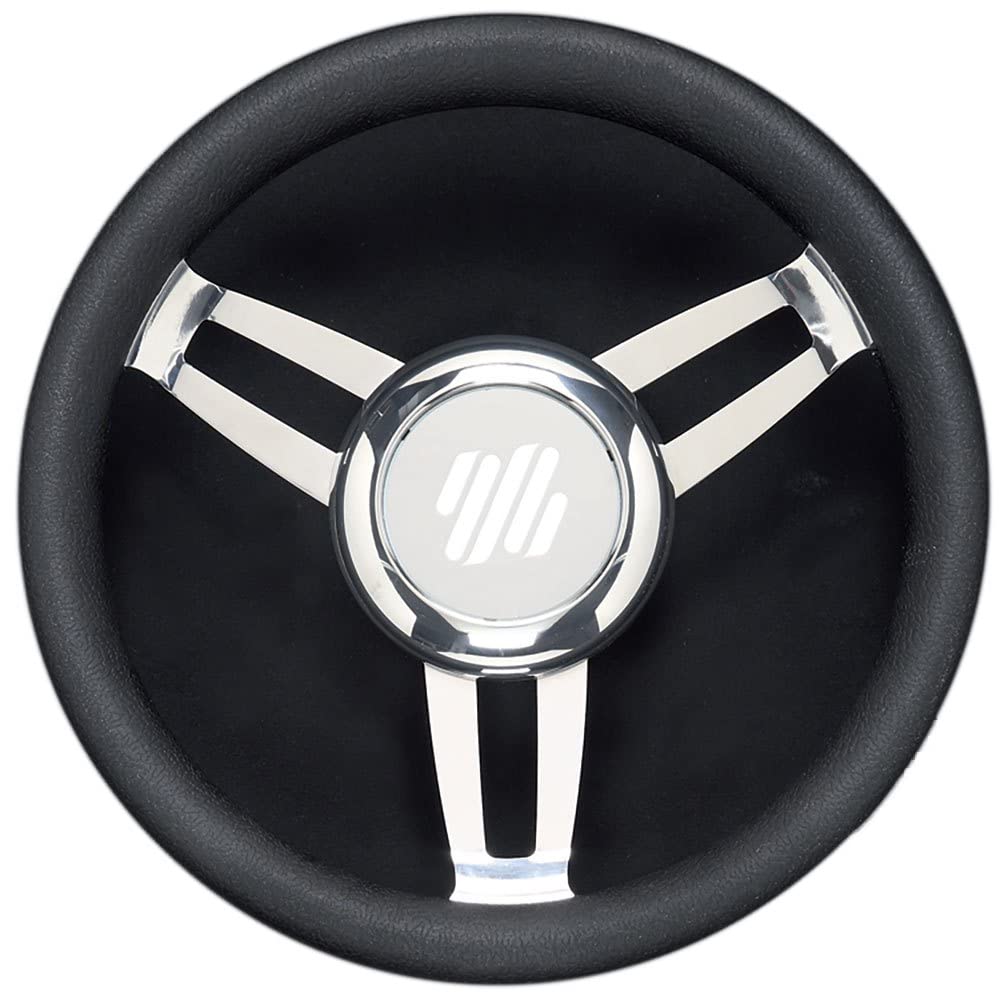 Uflex FOSCARIVCHB Steering Wheels, Black Vinyl Chrome