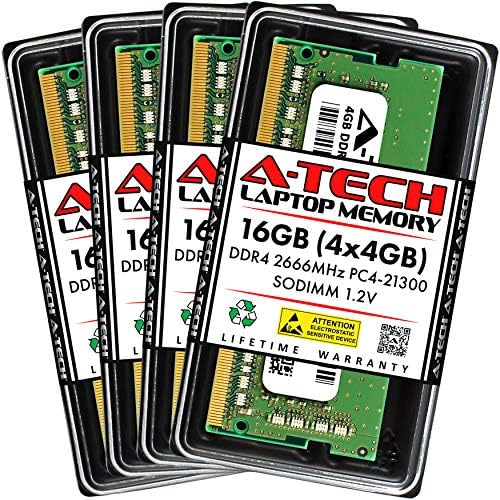 A-Tech 32GB (2x16GB DDR4 2666MHz PC4-21300 (PC4-2666V CL19 SODIMM 1.2V 260-Pin Non-ECC SO-DIMM Laptop Notebook RAM Memory Modules