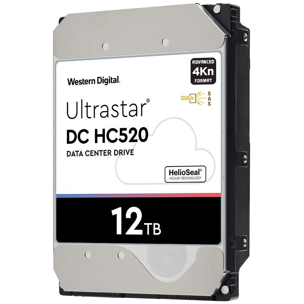 HGST WD Ultrastar DC HC520 HUH721212AL4200 12TB HDD 7200 RPM SAS 12Gb/s Interface 4Kn ISE 3.5-Inch Helium Data Center Enterprise Internal Hard Disk Drive HDD (Renewed)