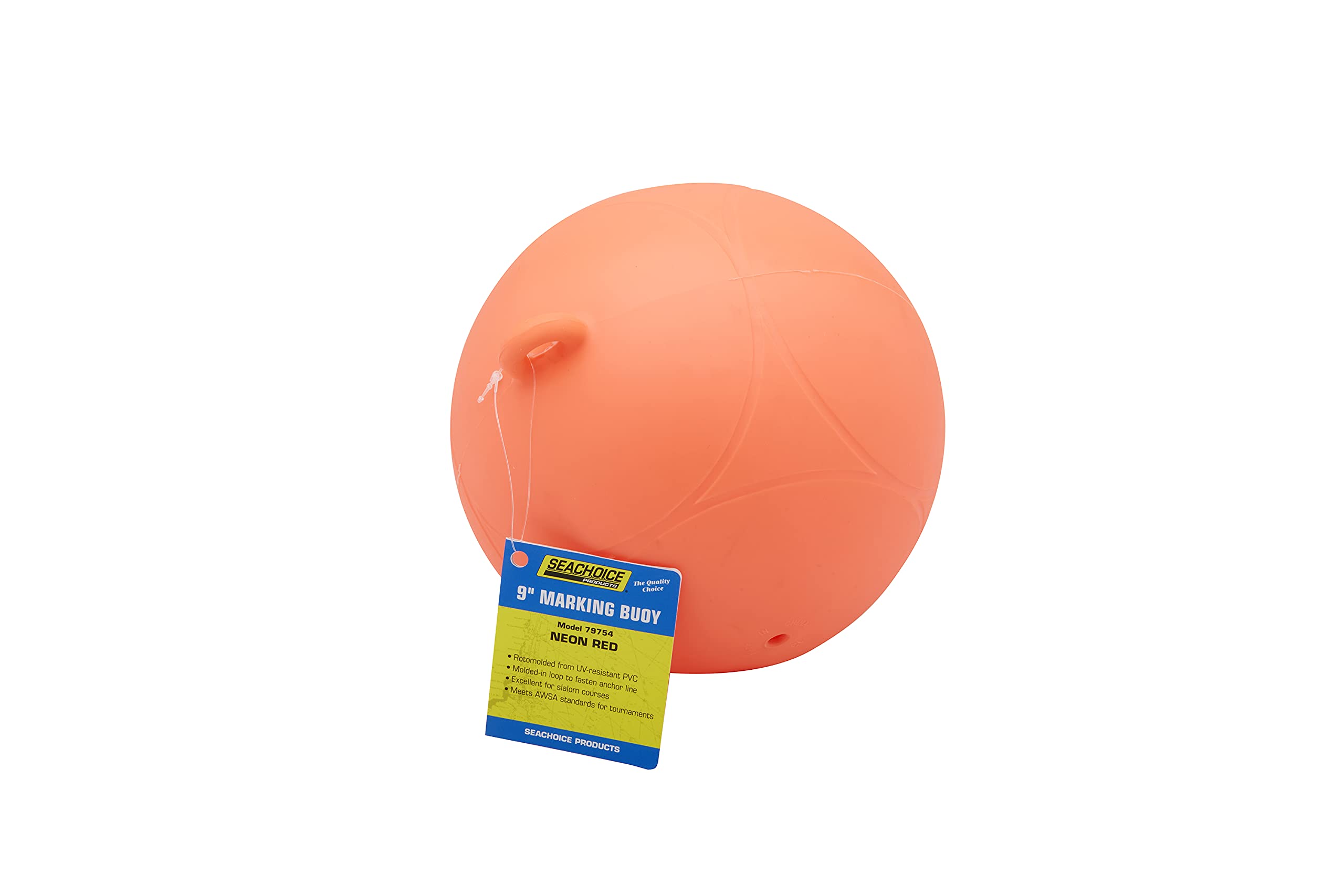 Seachoice DE95880S 79754 Slalom/Marking Buoy Neon Red, 9" Dia.