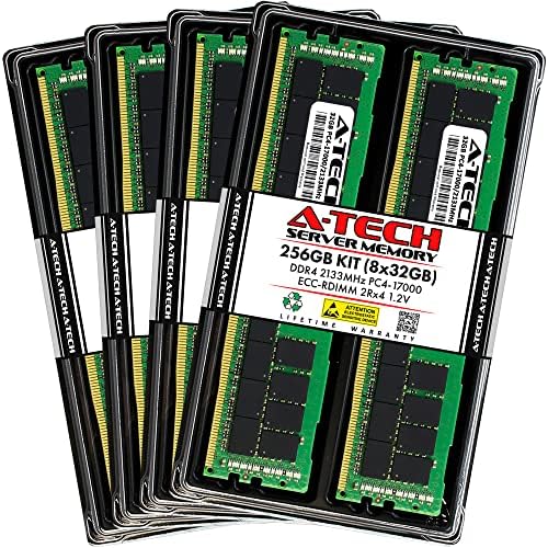 A-Tech 64GB Kit (2x32GB DDR4 2400MHz PC4-19200 ECC RDIMM 2Rx4 Dual Rank 1.2V ECC Registered DIMM 288-Pin Server & Workstation RAM Memory Upgrade Modules (A-Tech Enterprise Series
