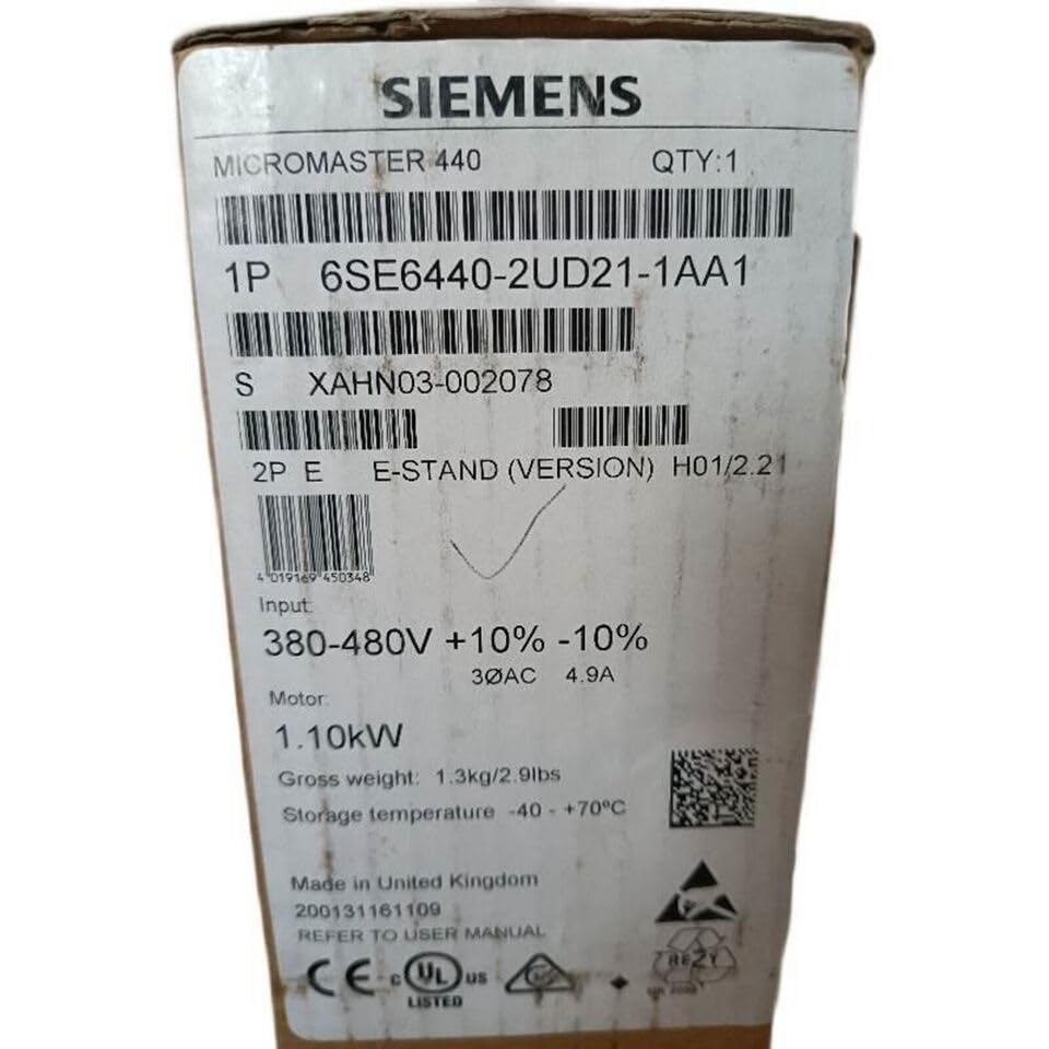 Fit for Siemens 6SE6440-2UD21-1AA1 AC Drive MICROMASTER 440 Without Filter 3PHASE