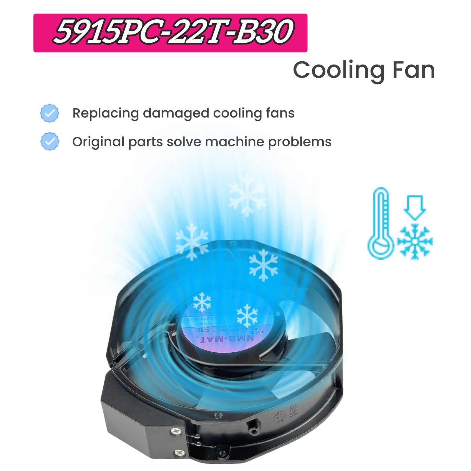 for 5915PC-22T-B30 220V Cooling Fan, 40W/38W 50/60Hz 172X150X38mm Inverter Cooling Fan Enclosure Power Fan 5915PC-22T-B30