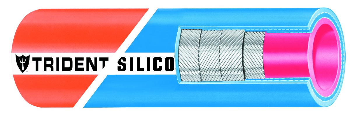 Trident Marine 202V8000-36 Trident Blue "VHT" Silicone Softwall Wet Exhaust Hose, 8" x 3'