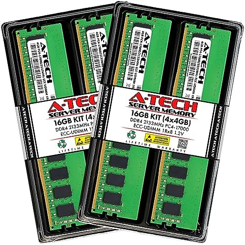 A-Tech Server 32GB Kit (2x16GB DDR4 3200MHz PC4-25600 ECC UDIMM 2Rx8 Dual Rank 1.2V ECC Unbuffered DIMM 288-Pin Server & Workstation RAM Memory Upgrade Modules (A-Tech Enterprise Series