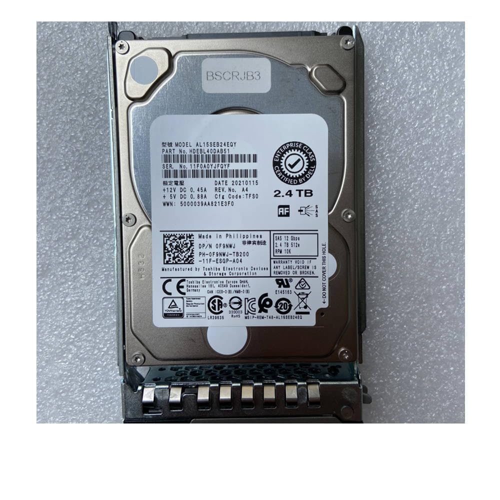 2.4TB for R730 R740 AL15SEB24EQY 2.4T 10K 2.5 0F9NWJ F9NWJ Server Hard Disk