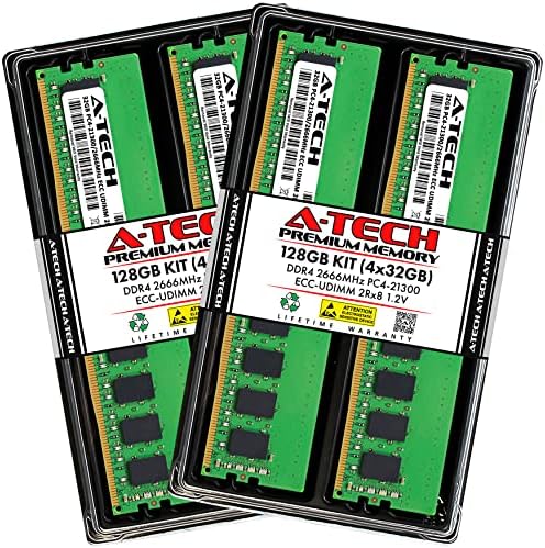A-Tech Server 32GB Kit (2x16GB DDR4 3200MHz PC4-25600 ECC UDIMM 2Rx8 Dual Rank 1.2V ECC Unbuffered DIMM 288-Pin Server & Workstation RAM Memory Upgrade Modules (A-Tech Enterprise Series