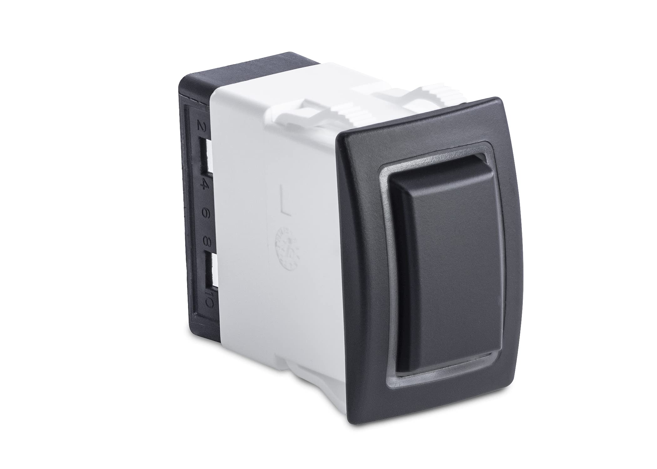 Sierra RK40700G Rocker Switch w/Halo LED Light, ON OFF ON (Dependent), DPDT, Green