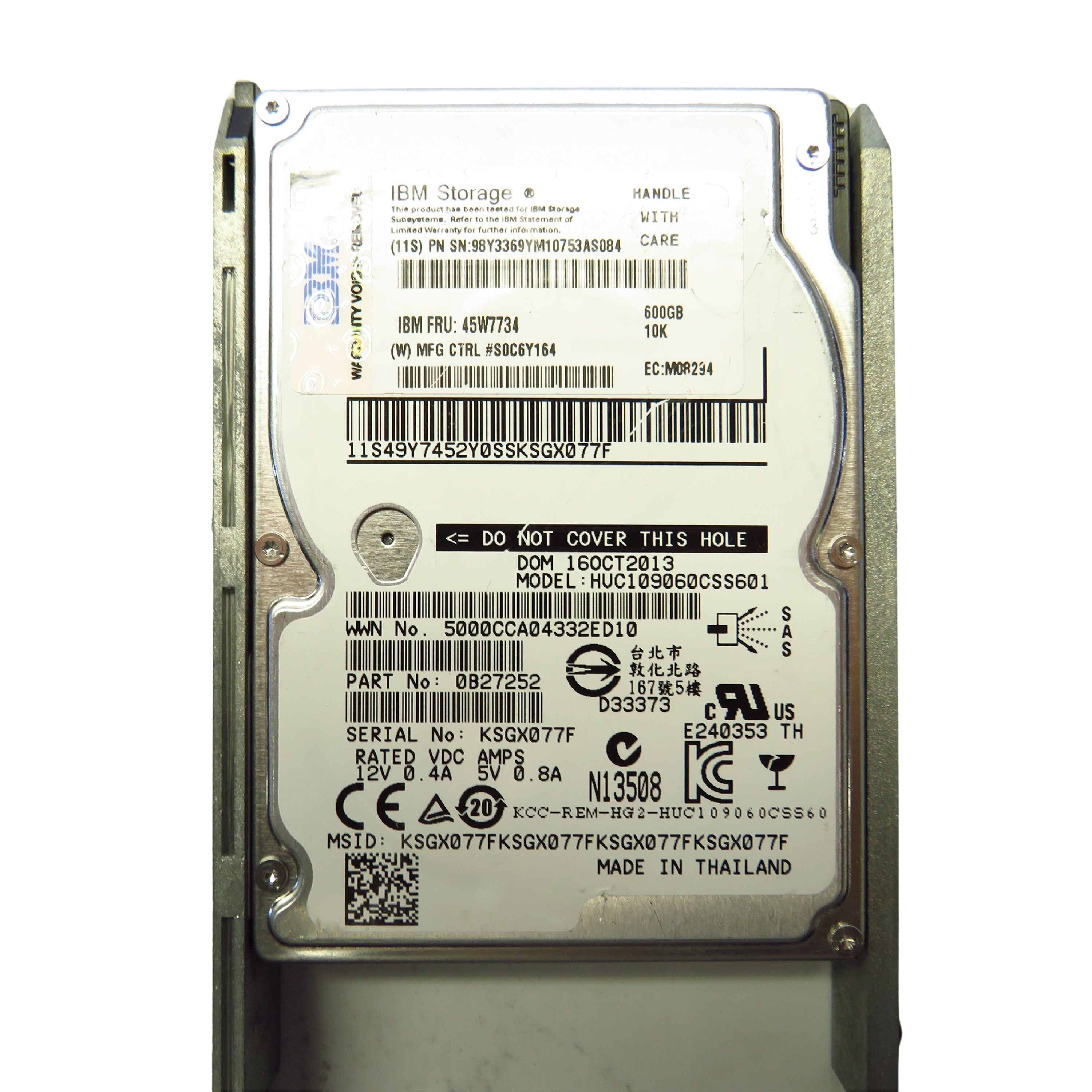 IBM 45W7734 600GB 10K RPM 2.5" SAS 6Gbps SED HDD Hard Drive (Refurbished)